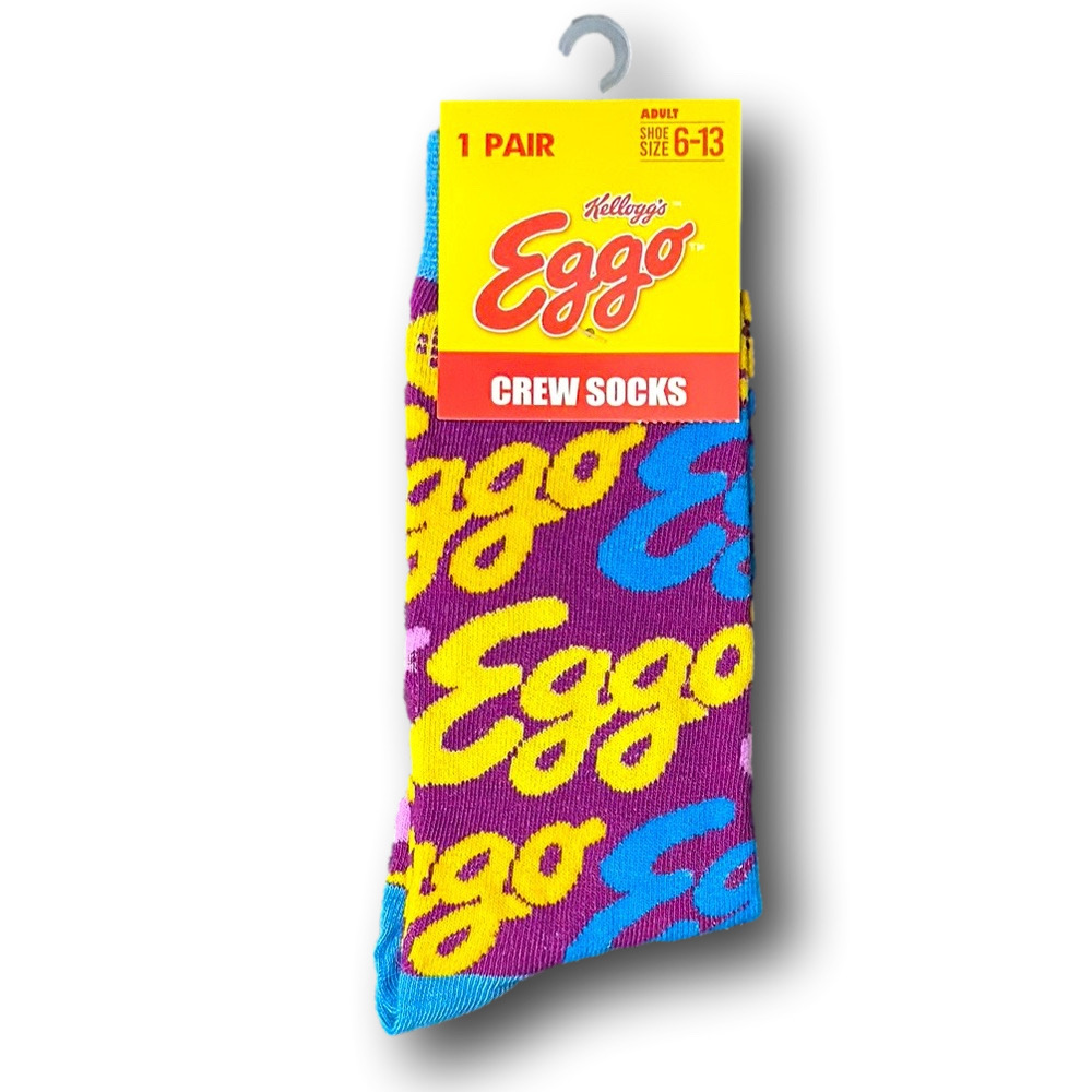 3/$20 Eggo Waffles Funny Novelty Crew Socks - NWT